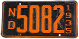 1935 North Dakota car license plate in very good condition with original wrapper