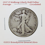 A 1937-D Walking Liberty Half Dollar in fine condition