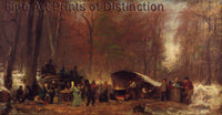 An archival premium Quality Art Print of a Different Sugaring Off by Eastman Johnson for sale by Brandywine General Store