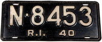 An antique 1940 Rhode Island car license plate in very good condition