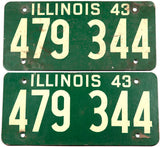 1943 Illinois fiberboard car license plates in very good minus condition