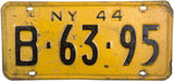 1944 New York License Plate in very good minus condition