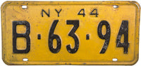 1944 New York License Plate grading very good minus