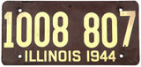 1944 Illinois car license plate in very good condition