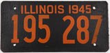 1945 Illinois fiberboard car license plate in very good plus condition