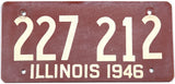 1946 Illinois car license plate in very good minus condition
