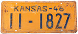 An antique 1946 Kansas Passenger Automobile license plate in very good condition