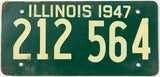 A 1947 Illinois fiber board car license plate in very good plus condition