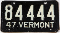 An antique 1947 Vermont car license plate in very good condition