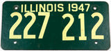 An antique 1947 Illinois car license plate in very good plus condition
