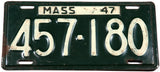 1947 Massachusetts steel car license plate in very good condition