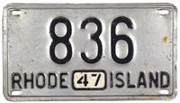 1947 Rhode Island passenger car license plate