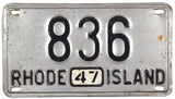 1947 Rhode Island passenger car license plate