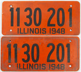 1948 Illinois fiberboard license plates in very good minus condition with original mailing envelope