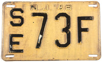 A 1948 New Jersey car license plate in very good minus condition