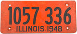 1948 Illinois single car license plate in very good condition