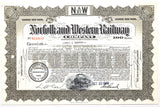 A 1949 Norfolk and Western Railway stock certificate