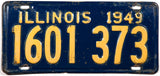1949 Illinois car license plate in very good minus condition