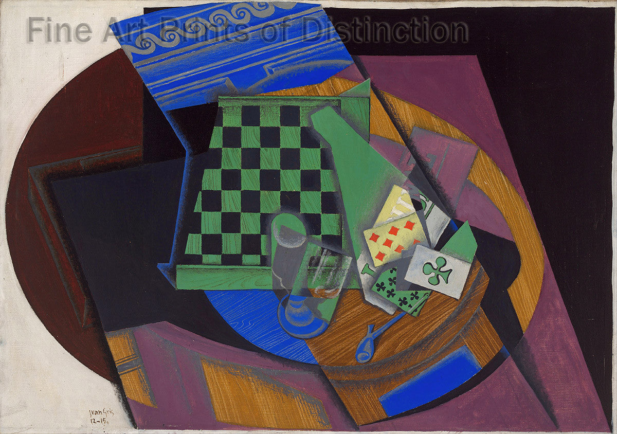 An archival premium Quality art Print of Checkerboard and Playing Cards by Juan Gris for sale by Brandywine General Store
