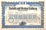 A 1950 Norfolk and Western Railway stock certificate