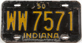 A 1950 Indiana car license plate in very good minus condition