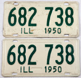1950 Illinois car license plates in very good minus condition