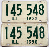1950 Illinois car license plates in very good minus condition