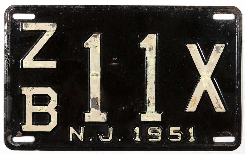 1951 New Jersey License Plates Brandywine General Store