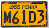 1955 Pennsylvania car license plate in very good condition