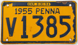 1955 Pennsylvania car license plate in very good minus condition