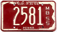 An antique 1955 Pennsylvania motor boat license plate in very good plus condition