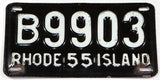 A vintage 1955 Rhode Island passenger car license plate in very good plus condition