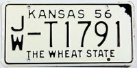 A 1956 Kansas Passenger truck license plate in NOS excellent minus condition