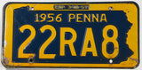 1956 Pennsylvania license plate in very good minus condition