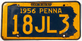 1956 Pennsylvania license plate in very good minus condition