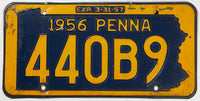 1956 Pennsylvania license plate in very good minus condition
