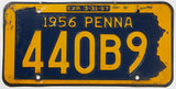 1956 Pennsylvania license plate in very good minus condition