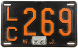 An antique 1956 NJ car license plate in very good condition