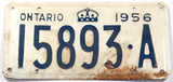 A 1956 Ontario Canada commercial license plate in good plus condition
