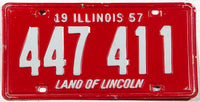 1957 Illinois car license plate in very good plus condition