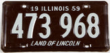1959 Illinois car license plate in excellent minus condition