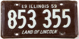 1959 Illinois license plate in very good condition
