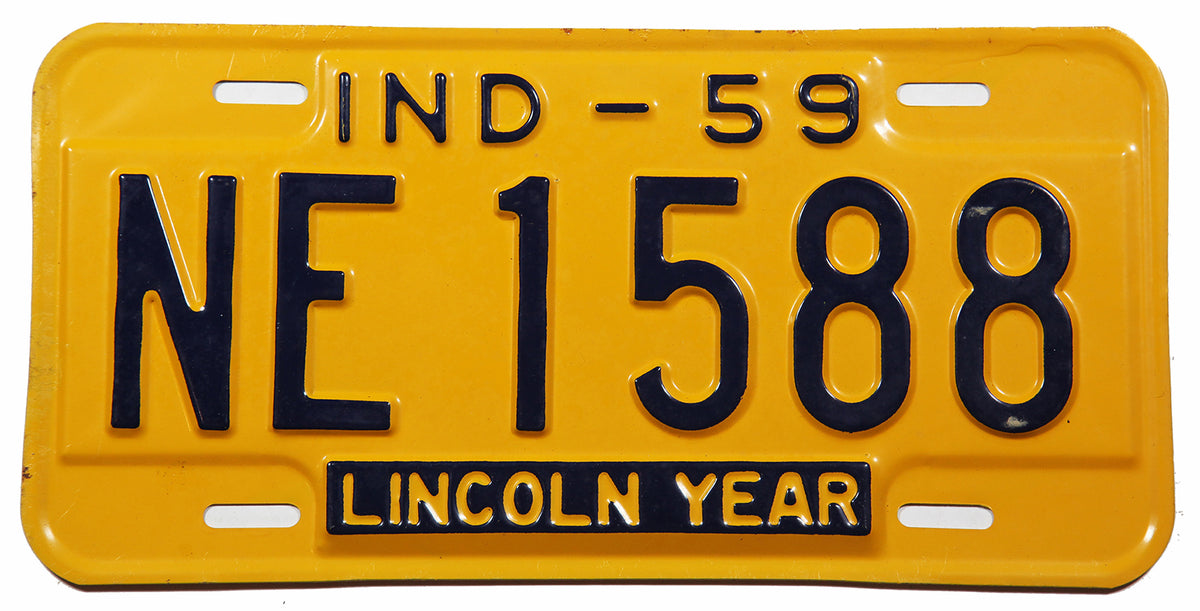 1959 Indiana License Plate new old stock Excellent minus condition