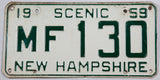 1959 New Hampshire car license plate in very good condition