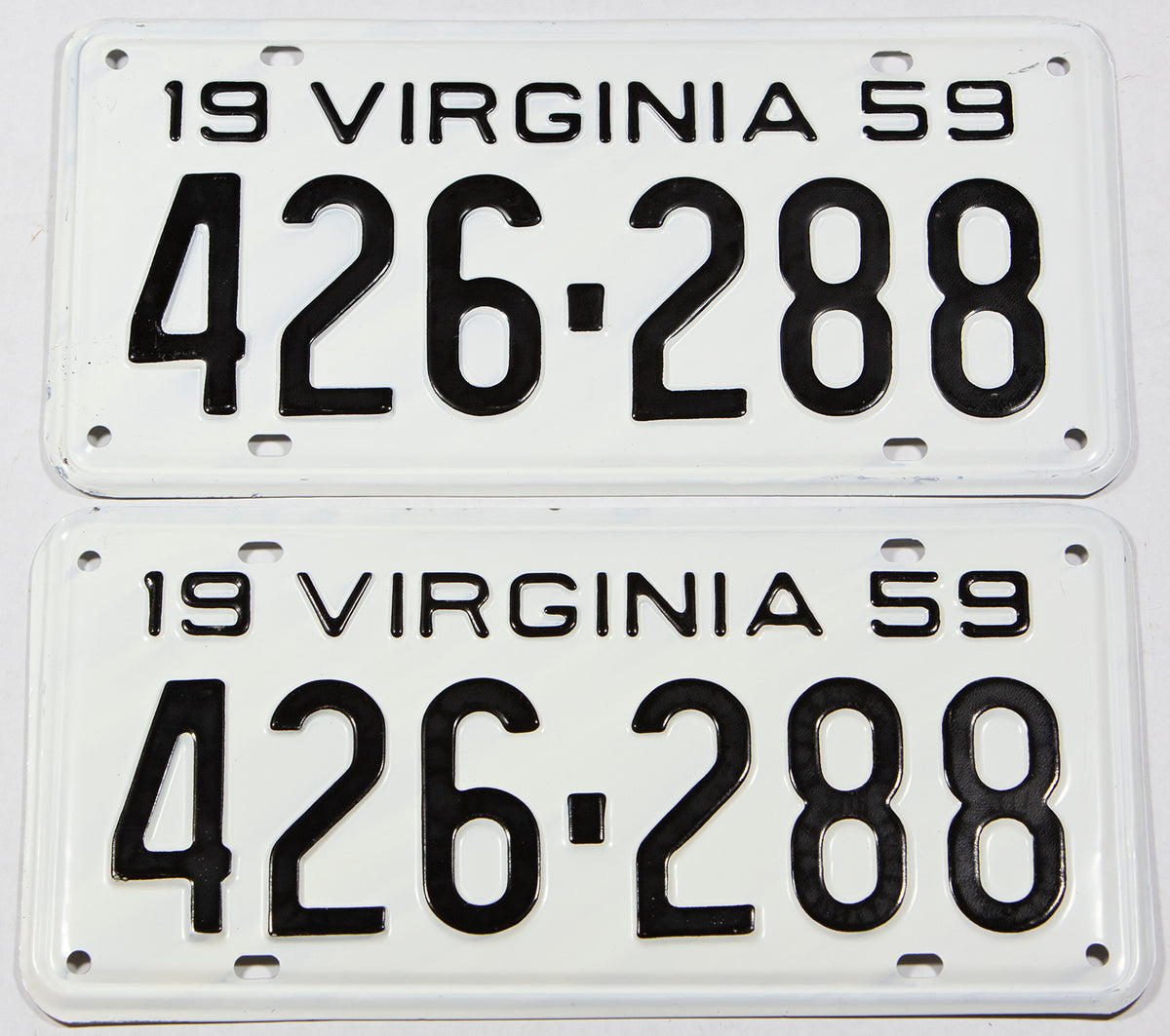 1959 Virginia License Plates