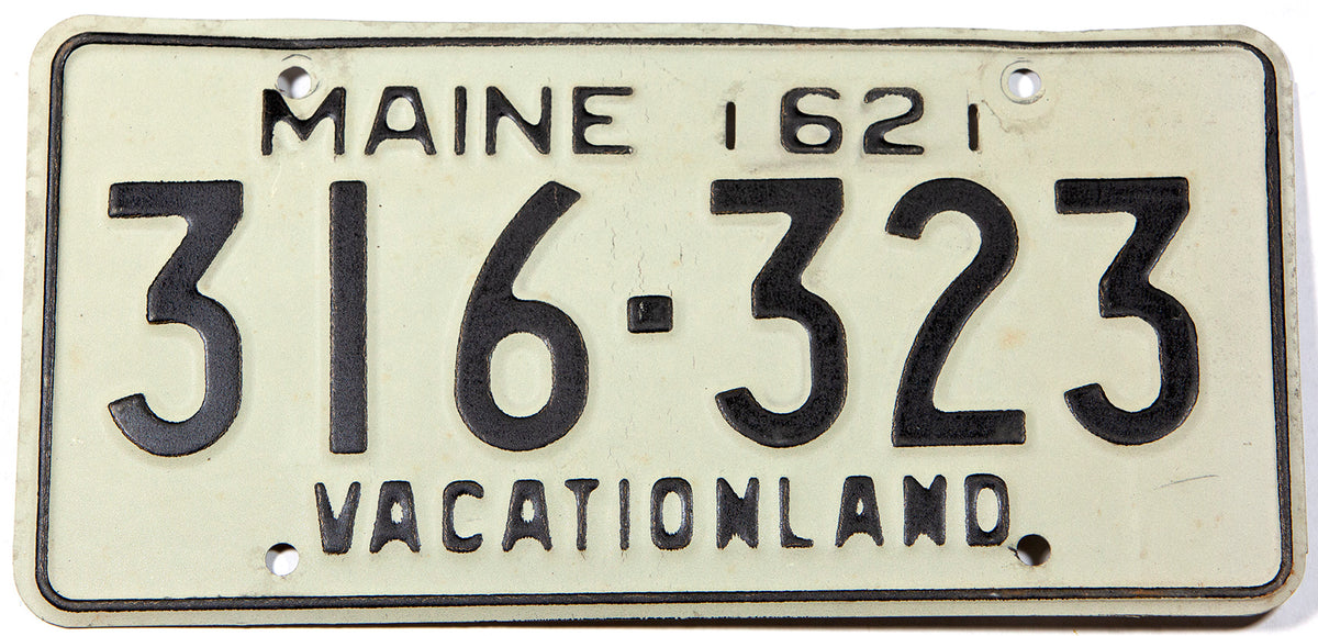 A classic 1962 Maine car license plate in excellent minus condition
