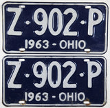 1963 Ohio License Plates in very good condition