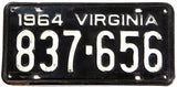 1964 Virginia car license plate in very good condition