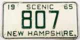 1965 New Hampshire single license plate in very good condition
