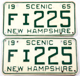 1965 New Hampshire car license plates in very good condition